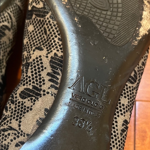 AGL Black Patent and Tan Patterned Loafers - Picture 8 of 9